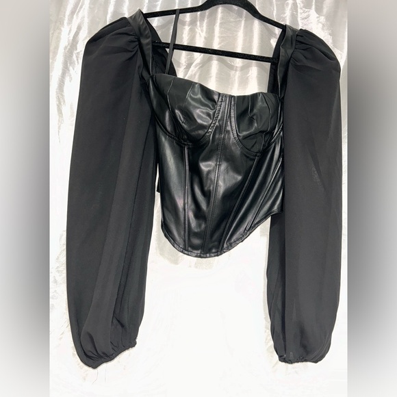 Fashion Nova corset Top with sheer arms - Picture 9 of 9